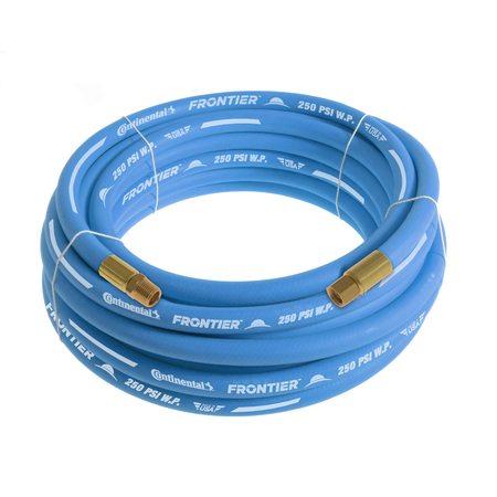 CONTINENTAL 3/4" x 75' Blue EPDM Rubber Air Hose, 300 PSI, 3/4" MNPT x FNPSM HZU07530-75-31